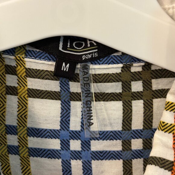 Lior Paris Button Down Multi-Colored Plaid Long Sleeve w/ Frocket - Picture 5 of 9
